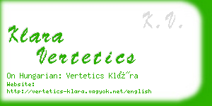 klara vertetics business card